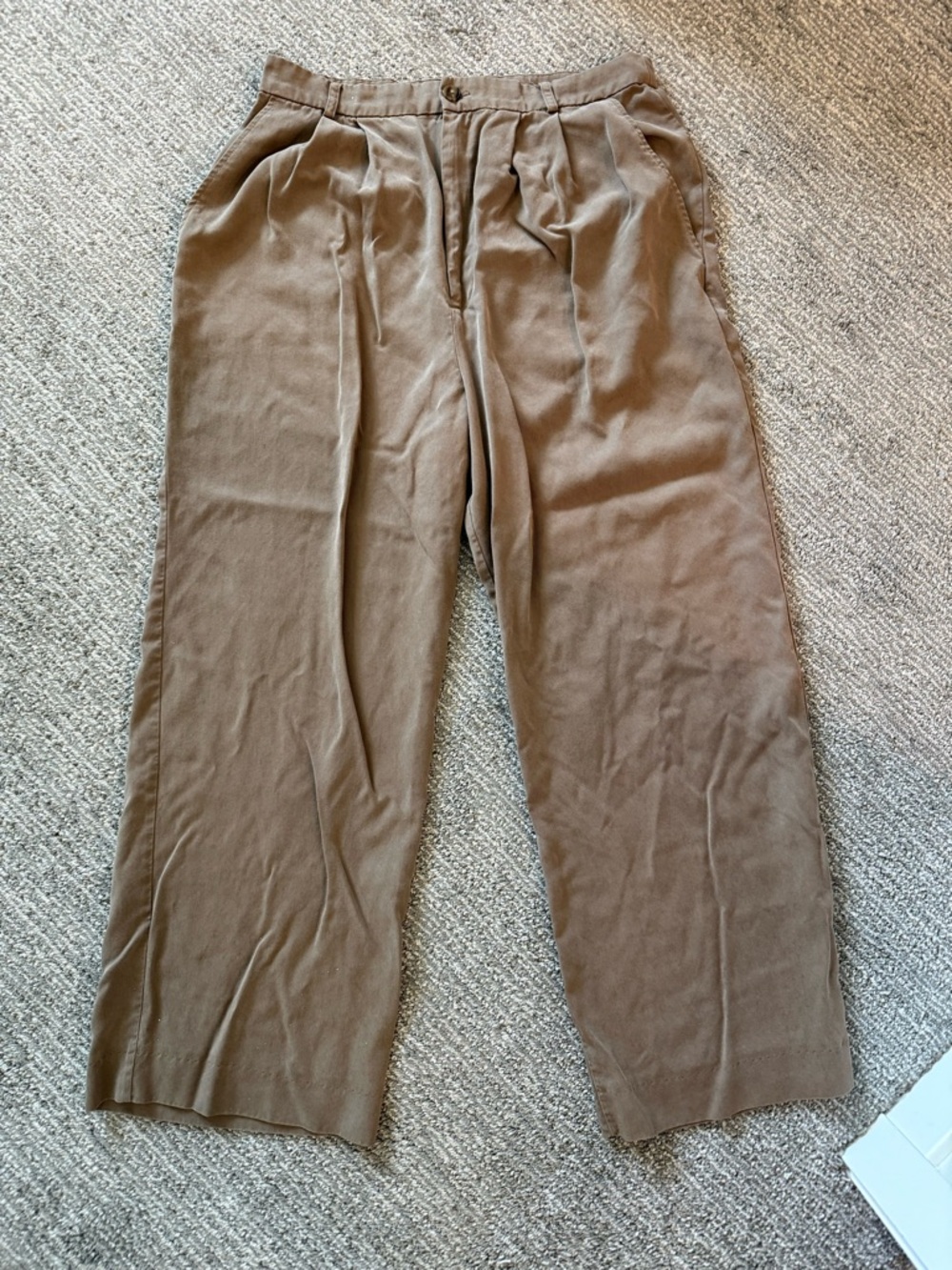 Reformation Brown Pleated Trousers | Wide Leg High Rise | Size 10